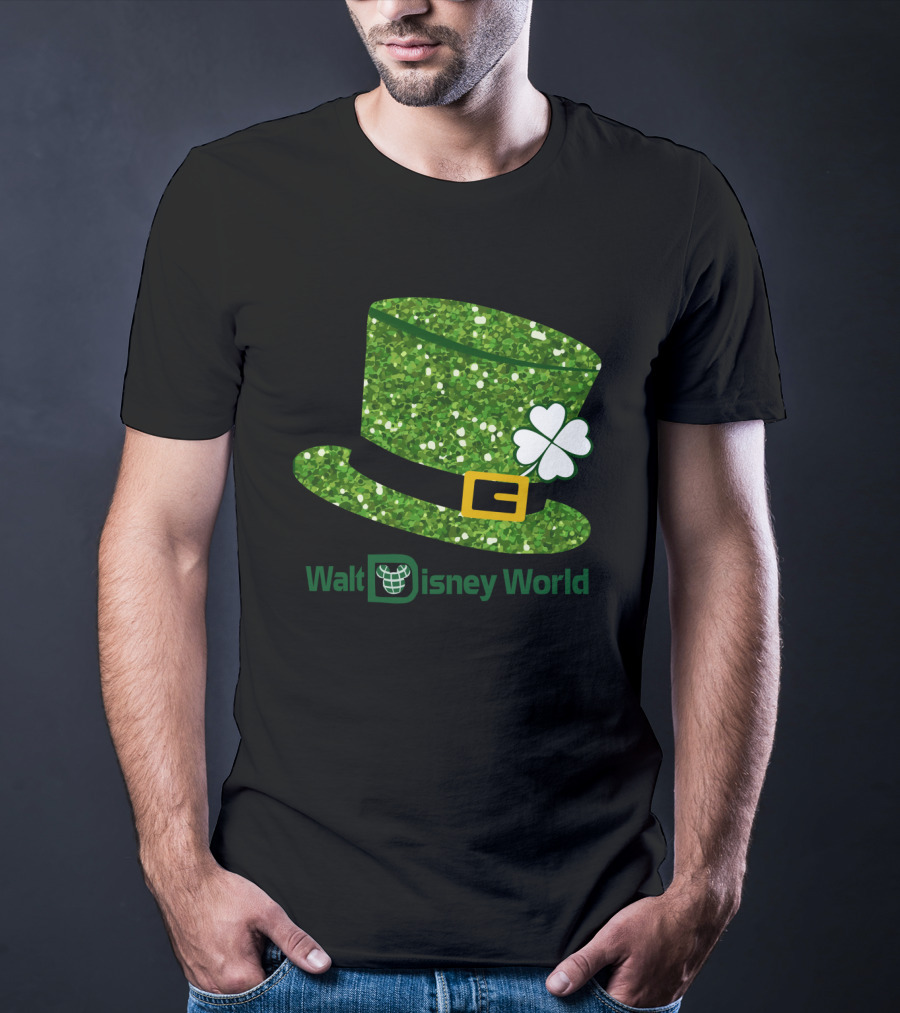 Walt Disney World Mickey Mouse Patrick Day Green Shamrock Hat T-Shirt