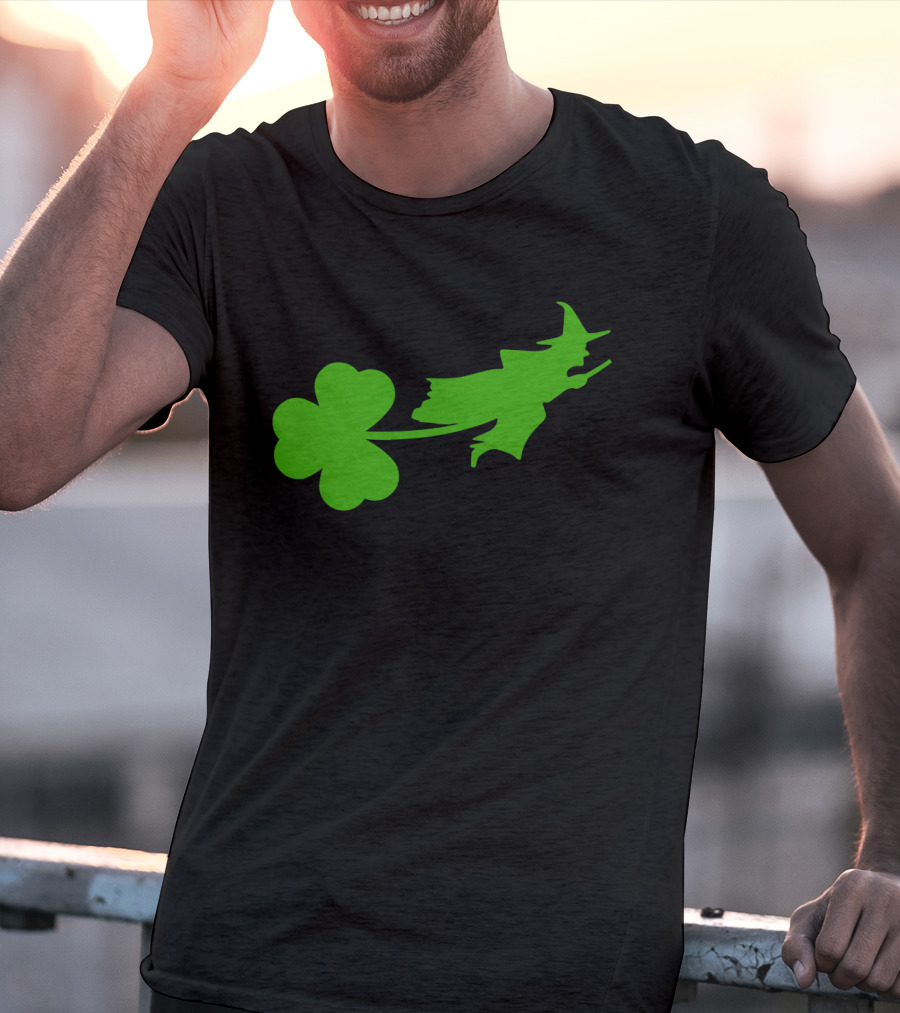 Wicked Witch Riding Shamrock T-Shirt
