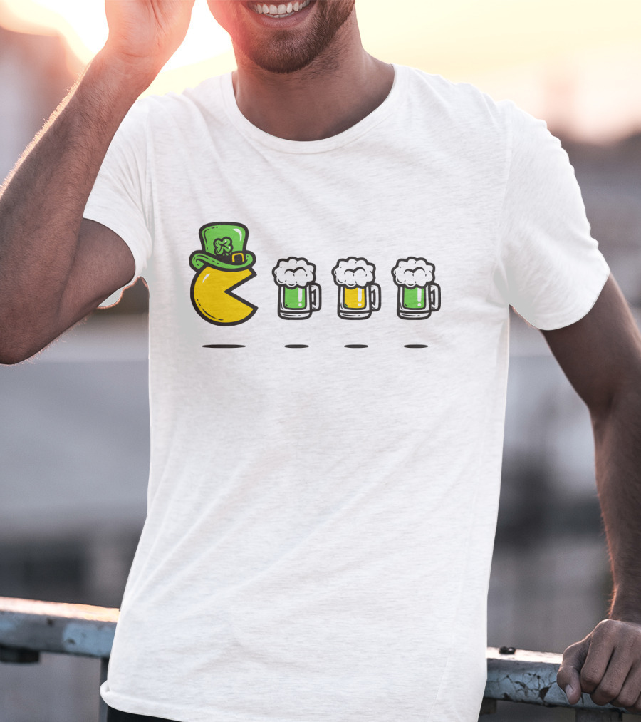 Pacman St. Patrick's Day Beer Mugs Hat T-Shirt