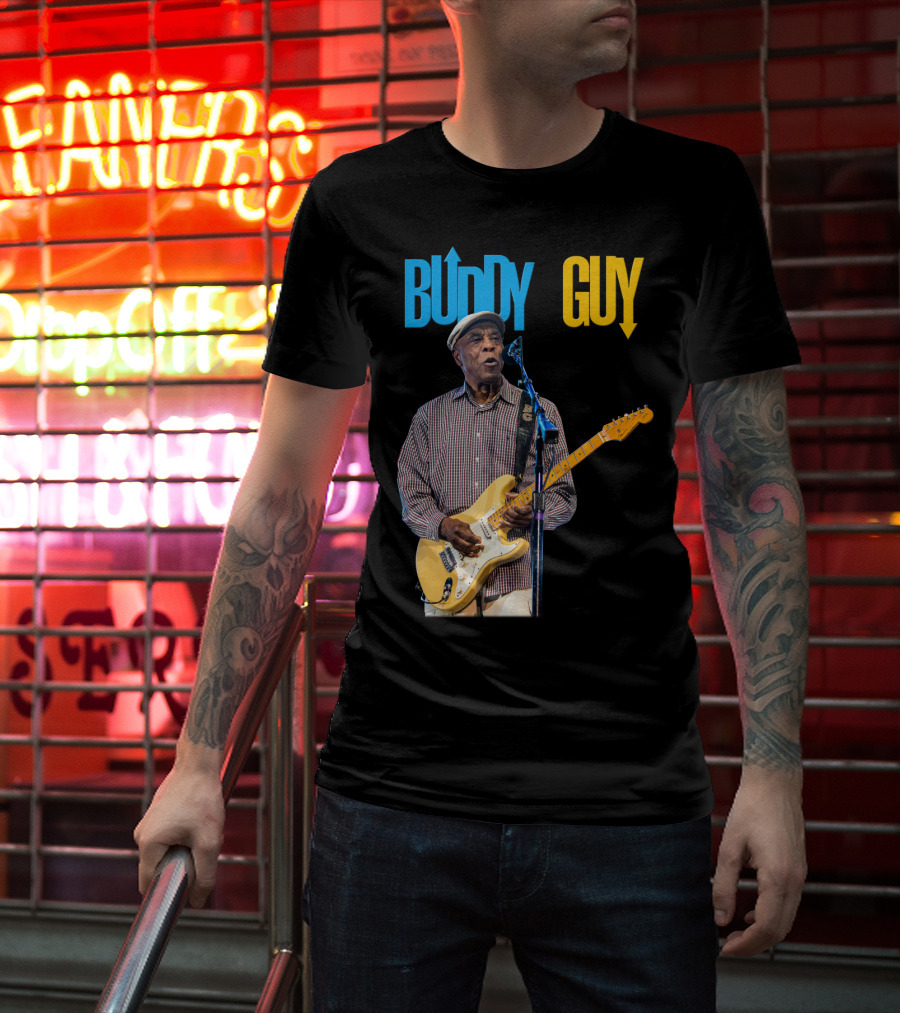Buddy Guy Electric Blues Performance With Guitar And Microphone T-Shirt