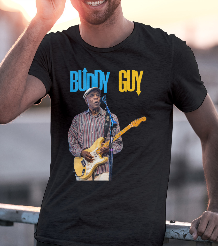Buddy Guy Electric Blues Performance With Guitar And Microphone T-Shirt