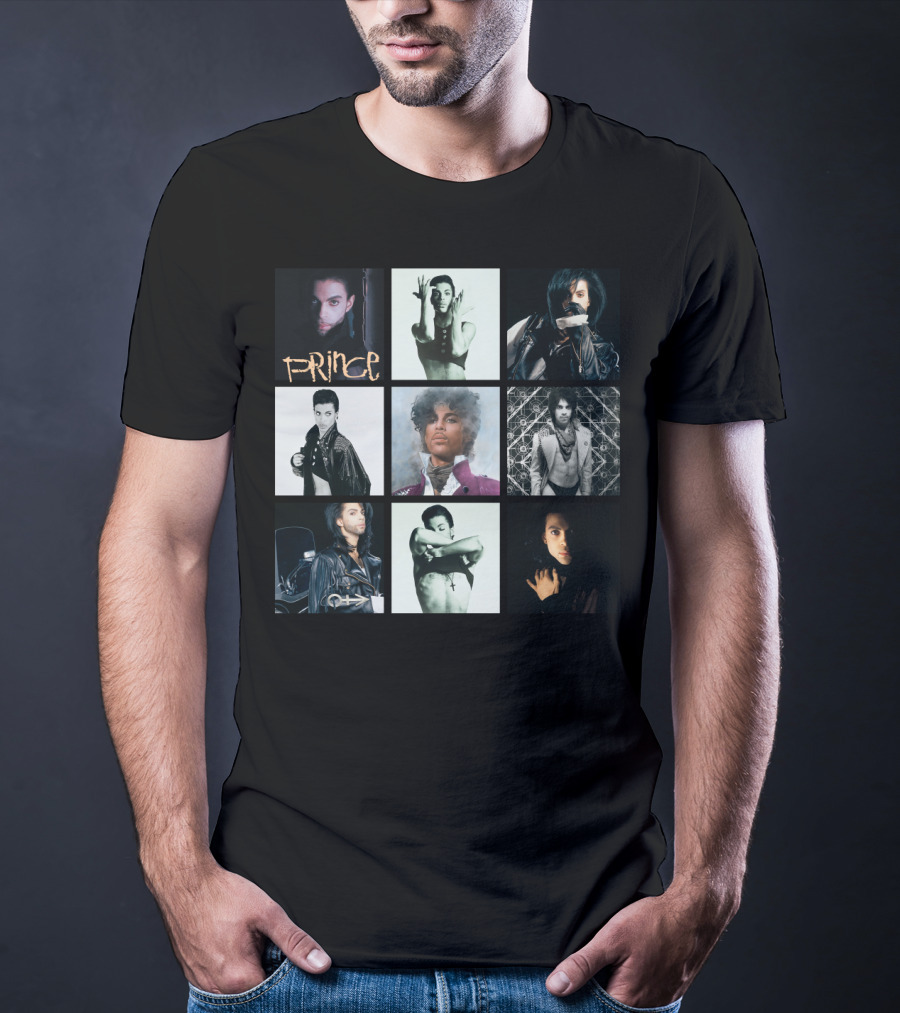 Prince Iconic Album Collection Collage: The Very Best Imagery T-Shirt
