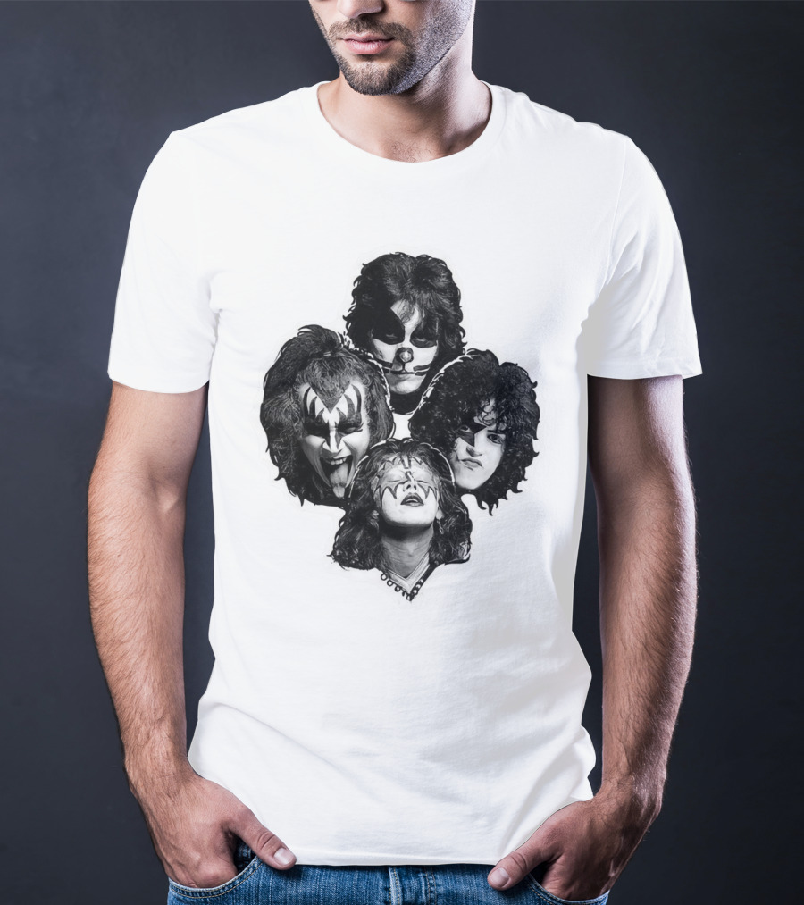 Kiss Band Iconic Makeup Memes Faces Compilation T-Shirt