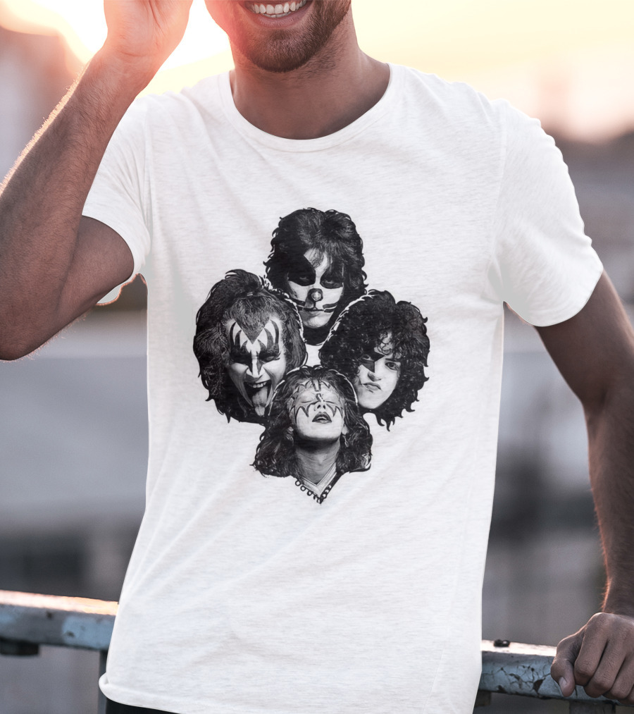 Kiss Band Iconic Makeup Memes Faces Compilation T-Shirt