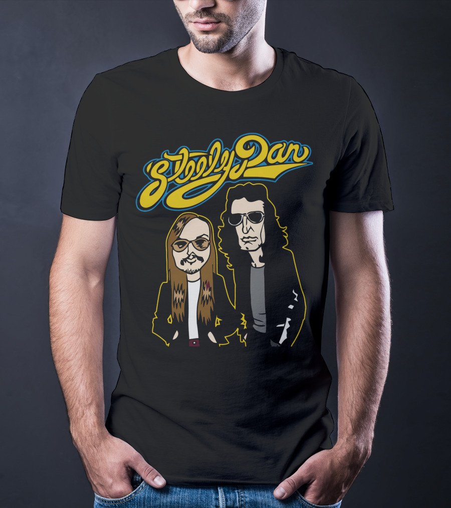 Steely Dan Cartoon Characters With Sunglasses And Long Hair T-Shirt