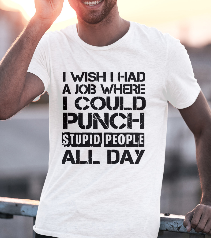I Wish I Had A Job Where I Could Punch Stupid People All Day T-Shirt