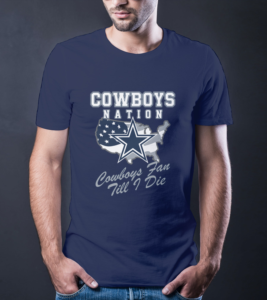 COWBOYS NATION Cowboys Fan Till I Die Star Map T-Shirt