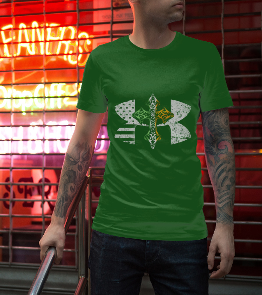 Under Armour Celtic Cross USA Flag T-Shirt