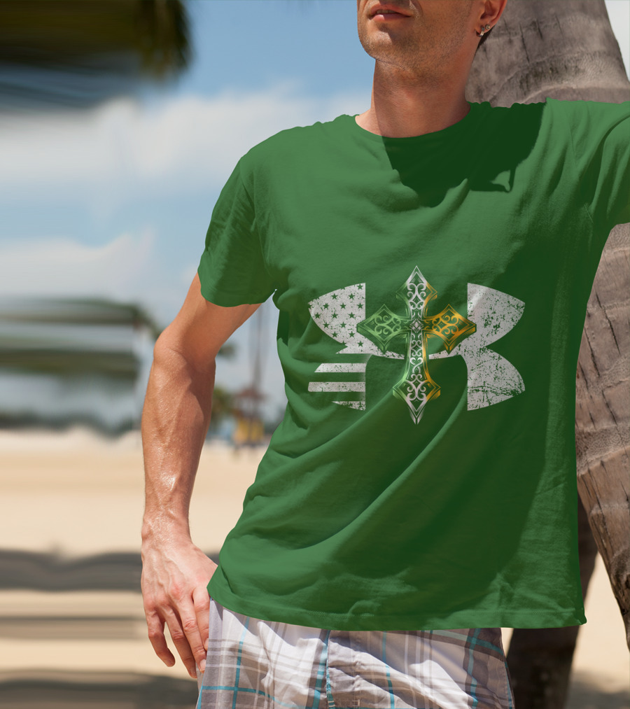 Under Armour Celtic Cross USA Flag T-Shirt