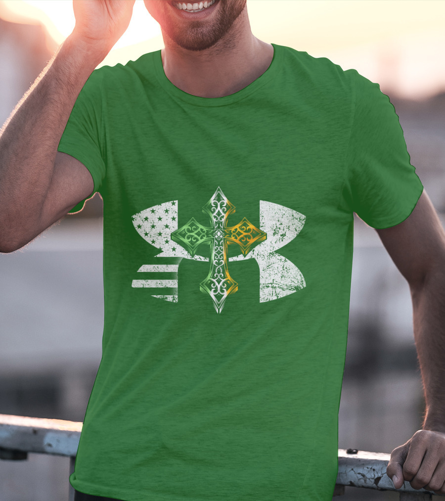 Under Armour Celtic Cross USA Flag T-Shirt