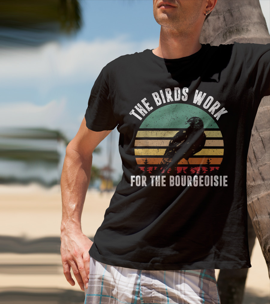 The Birds Work For The Bourgeoisie Vintage Retro Style Conspiracy Theory T-Shirt