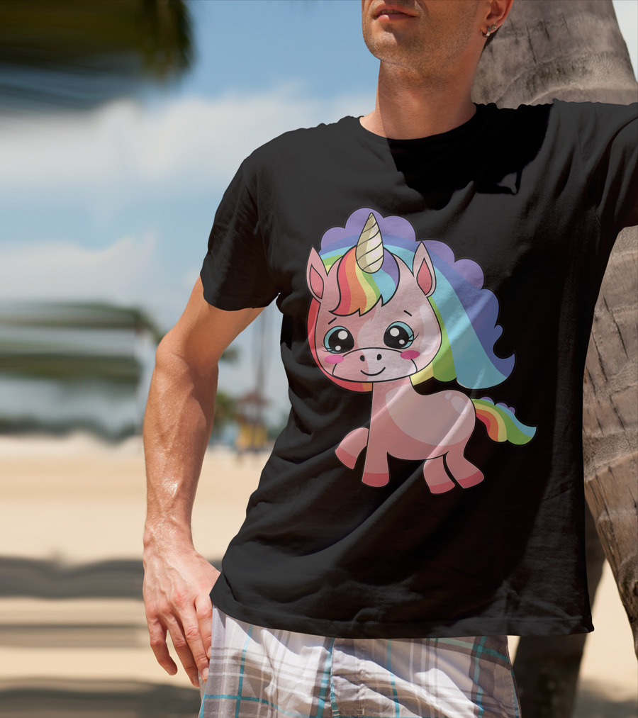 Cute Rainbow Unicorn For Unicorn Lover T-Shirt