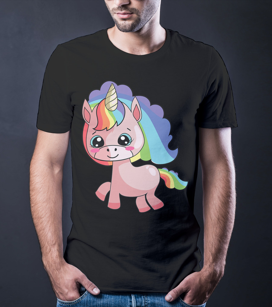 Cute Rainbow Unicorn For Unicorn Lover T-Shirt