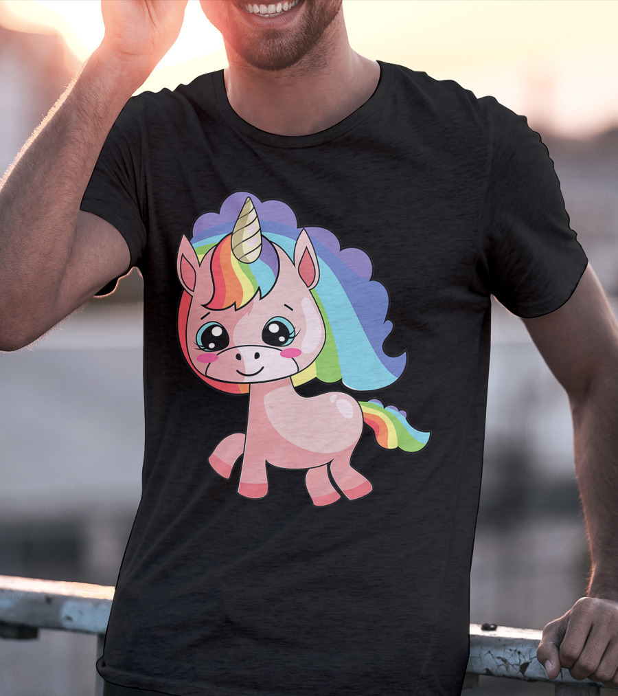 Cute Rainbow Unicorn For Unicorn Lover T-Shirt