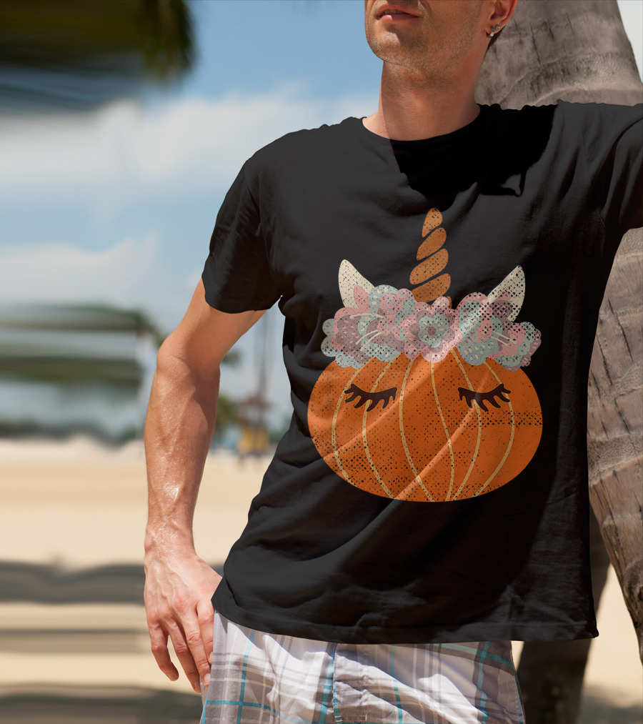 Halloween Cute Pumpkin Unicorn Costume Best T-Shirt