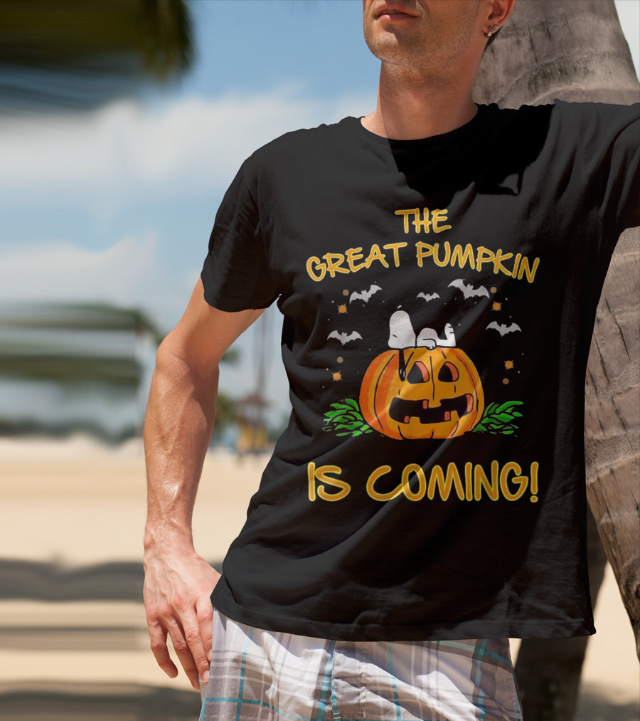 The Great Pumpkin Is Coming Peanuts Snoopy Halloween T-Shirt