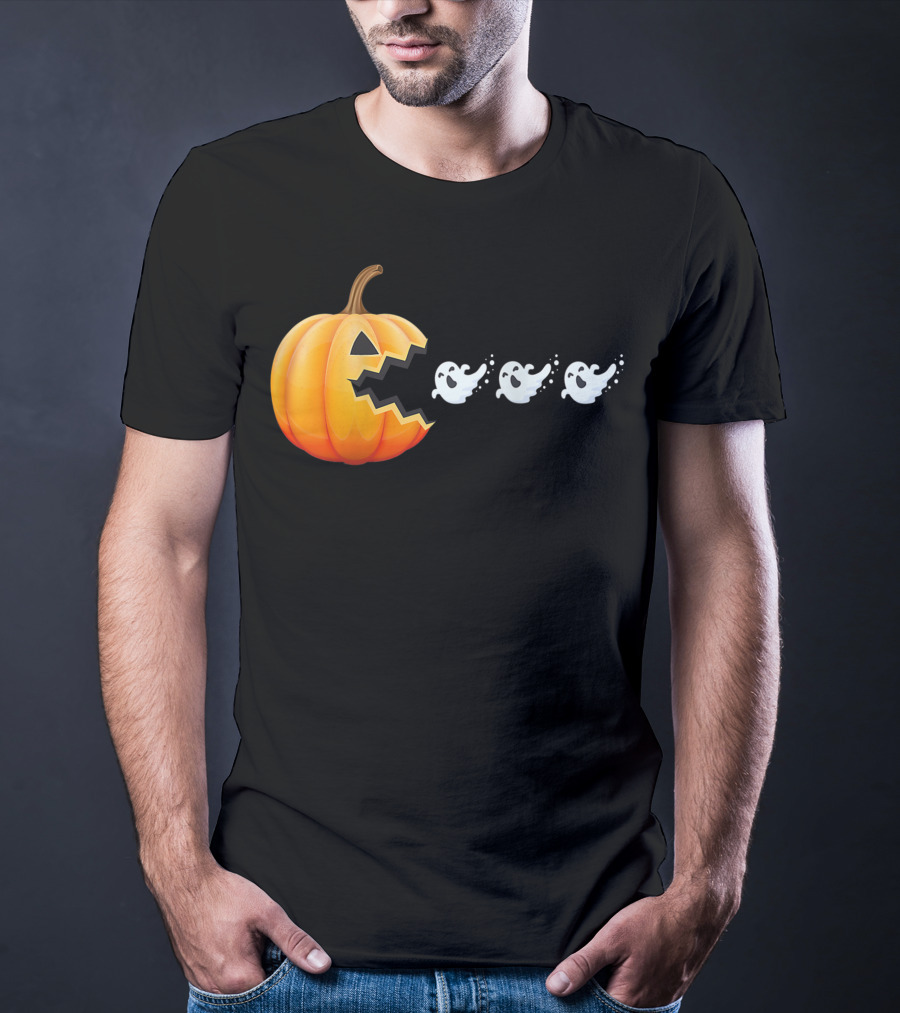 Funny Pumpkin Eating Ghosts Halloween Best T-Shirt