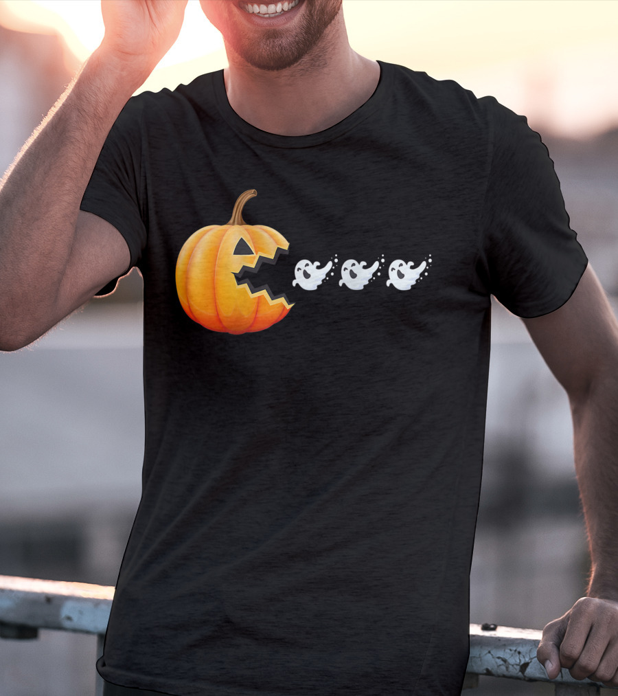 Funny Pumpkin Eating Ghosts Halloween Best T-Shirt