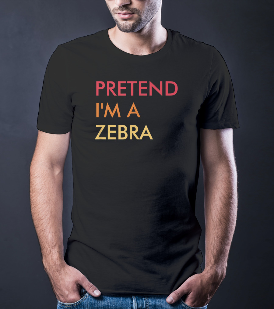 Pretend I'm A Zebra Lazy Halloween Party T-Shirt