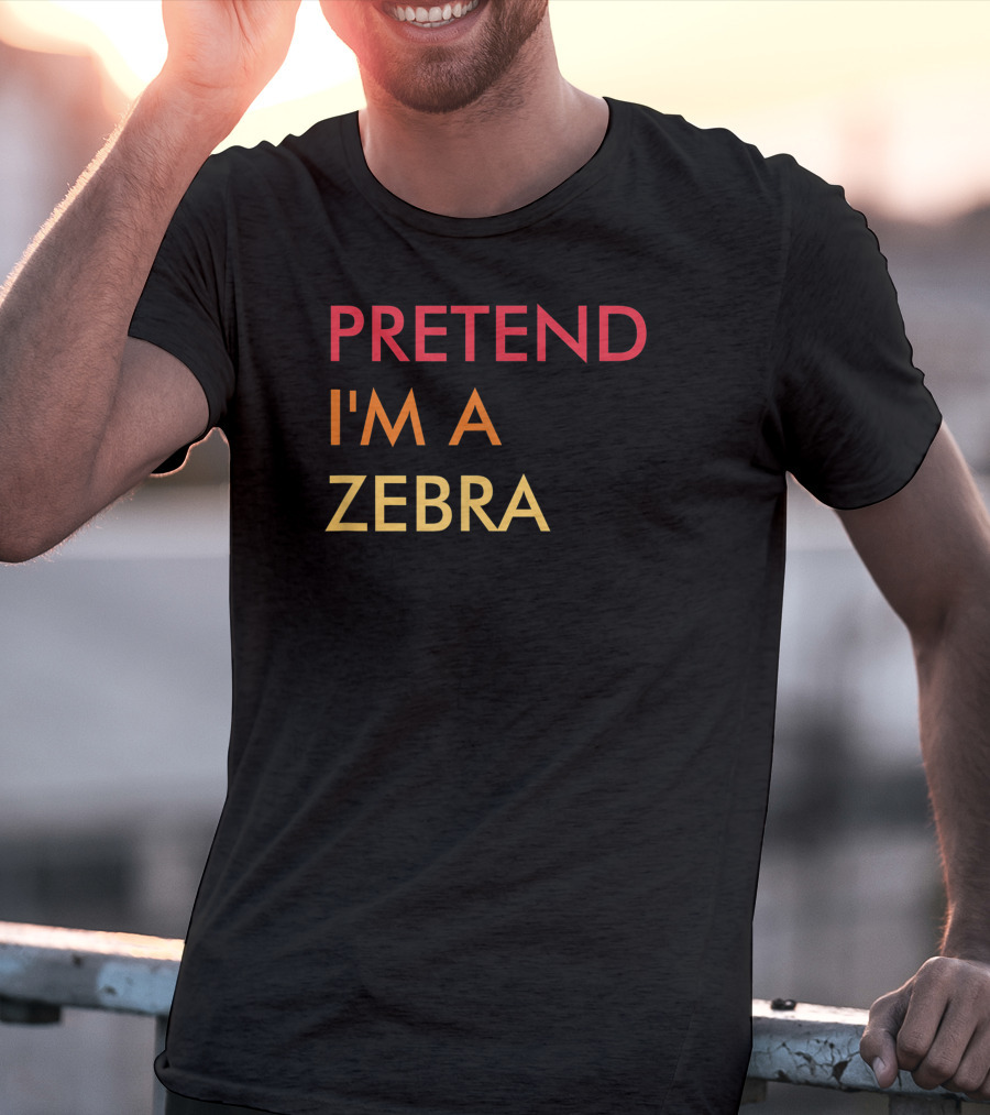Pretend I'm A Zebra Lazy Halloween Party T-Shirt