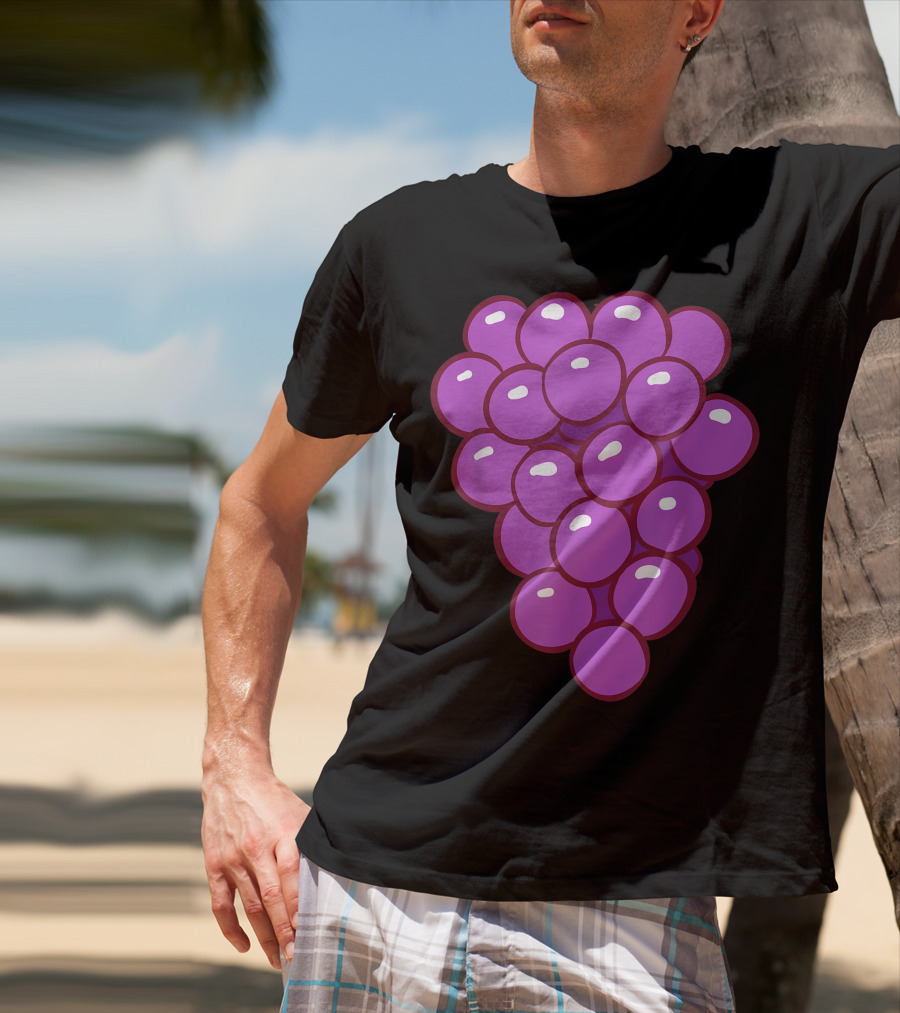 Funny Halloween Purple Grape Cluster T-Shirt