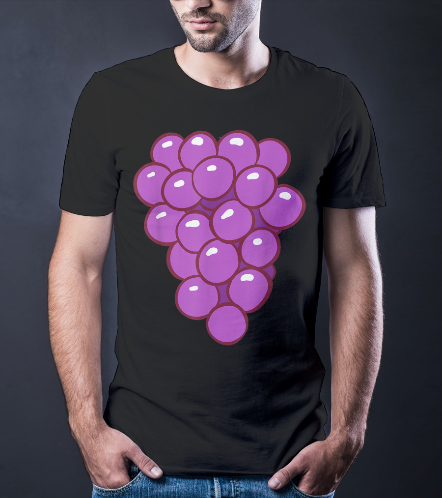 Funny Halloween Purple Grape Cluster T-Shirt
