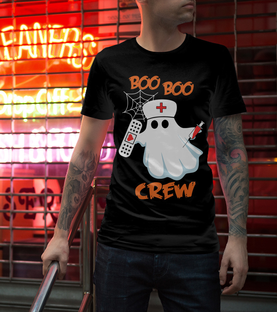 Boo Boo Crew Funny Halloween Nurse RN Medical EMS Staff T-Shirt