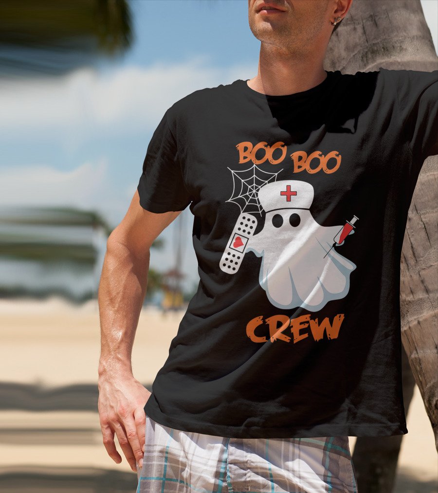 Boo Boo Crew Funny Halloween Nurse RN Medical EMS Staff T-Shirt