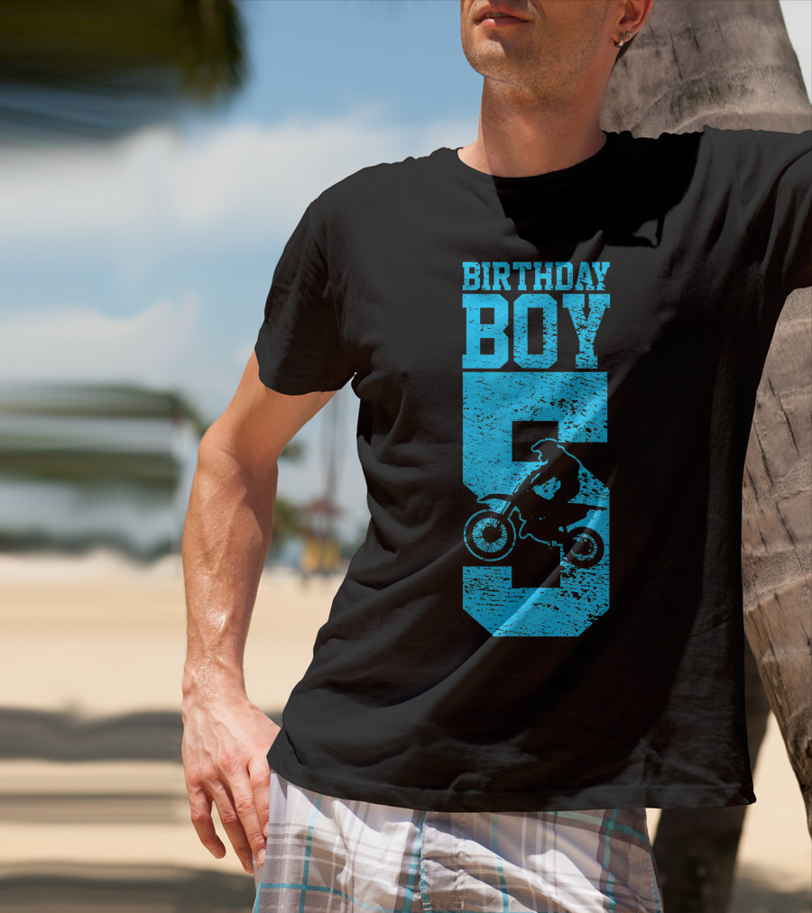 Birthday Boy 5 Motocross Dirt Bike T-Shirt