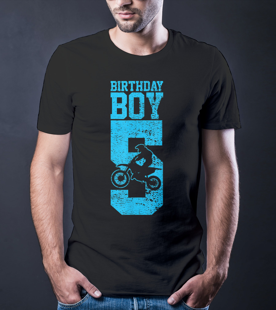 Birthday Boy 5 Motocross Dirt Bike T-Shirt