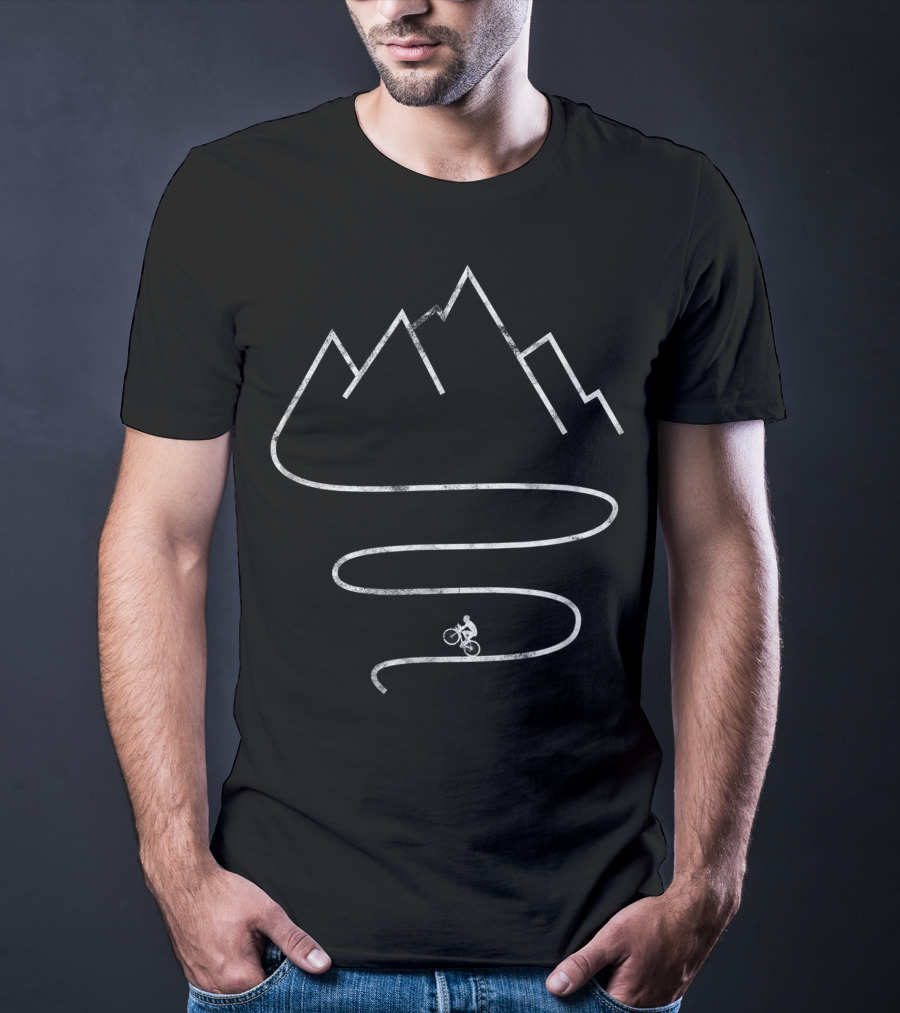 Mountain Bike Cycling Biker Path In The Mountains T-Shirt