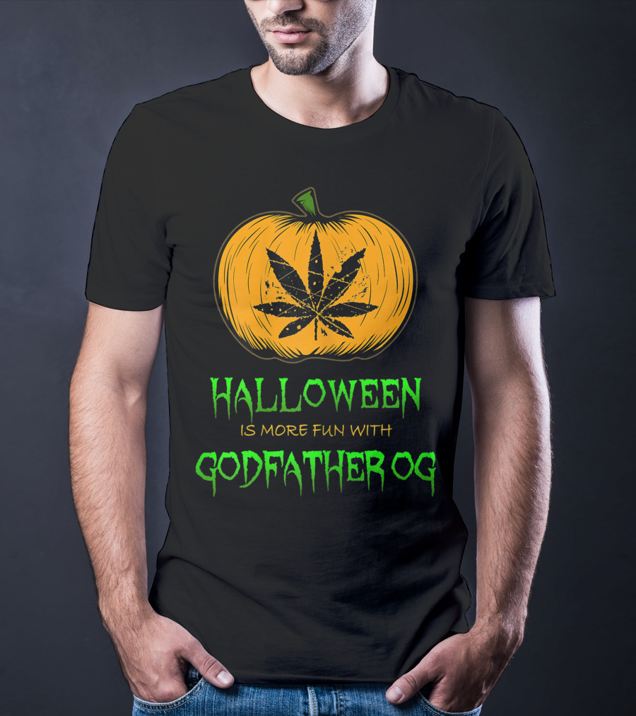 Halloween Is More Fun With Godfather OG Weed Pumpkin T-Shirt