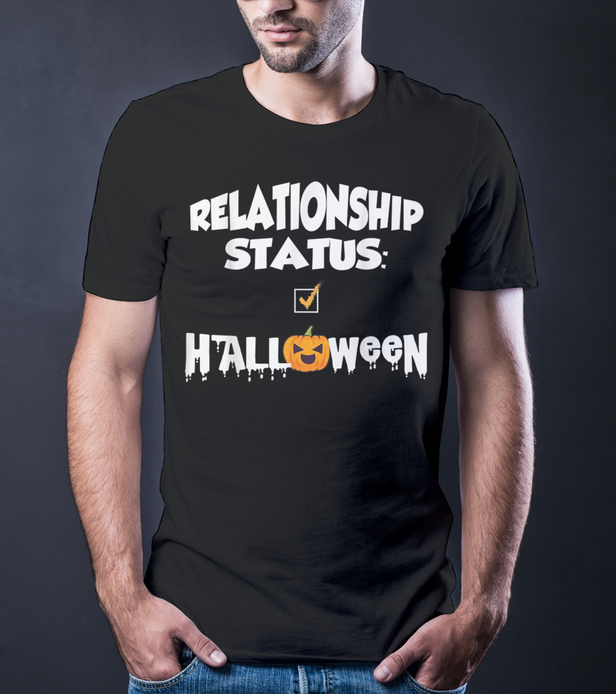 Relationship Status Halloween Pumpkin Checkmark T-Shirt