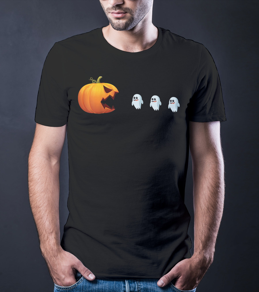 Halloween Jackolantern Chasing Ghosts Pumpkin Ghost Hunter T-Shirt