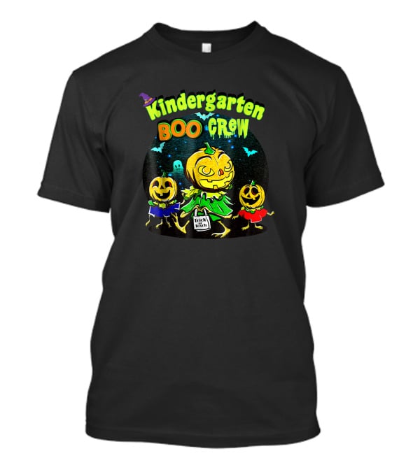 Kindergarten Boo Crew Halloween Trick Or Teach Pumpkin Gang T-Shirt