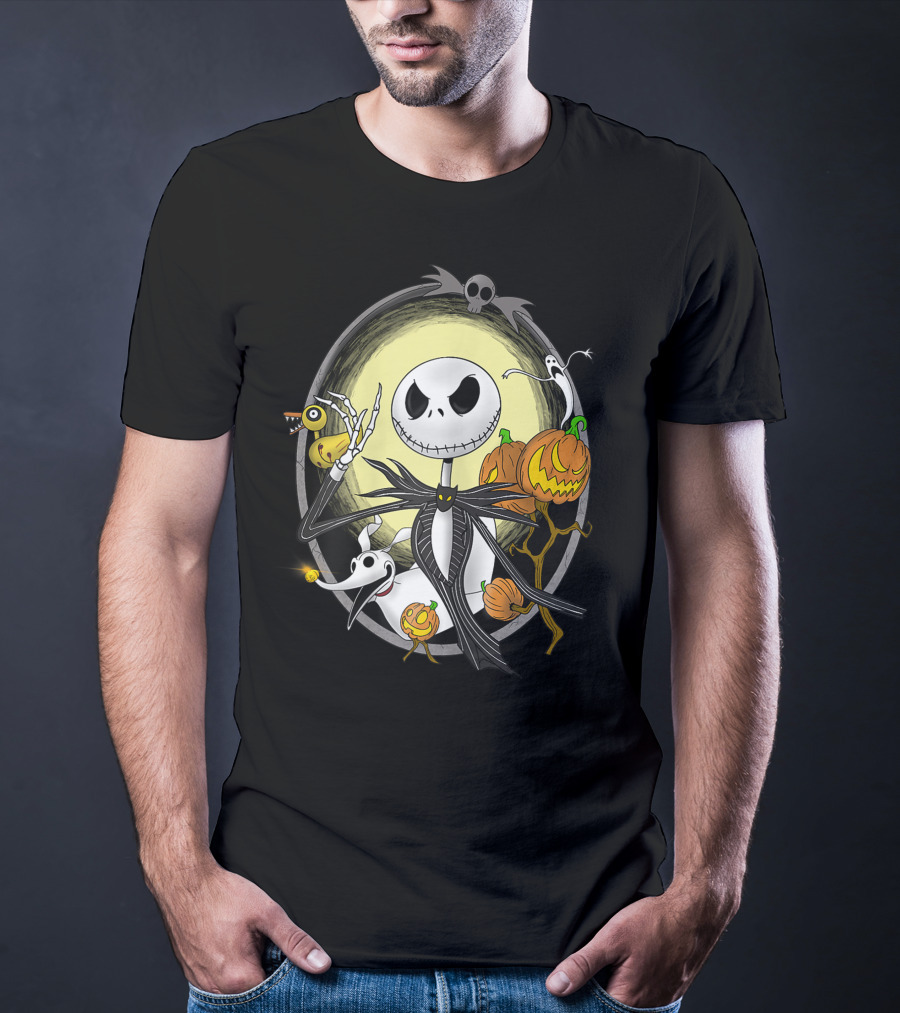 Jack Skellington Halloween Best With Zero And Pumpkins T-Shirt