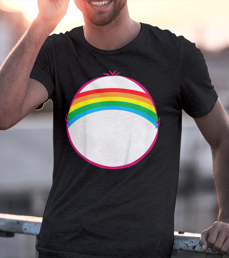 Adult Bear Cheer Rainbow Classic Icon Rainbow Arch T-Shirt