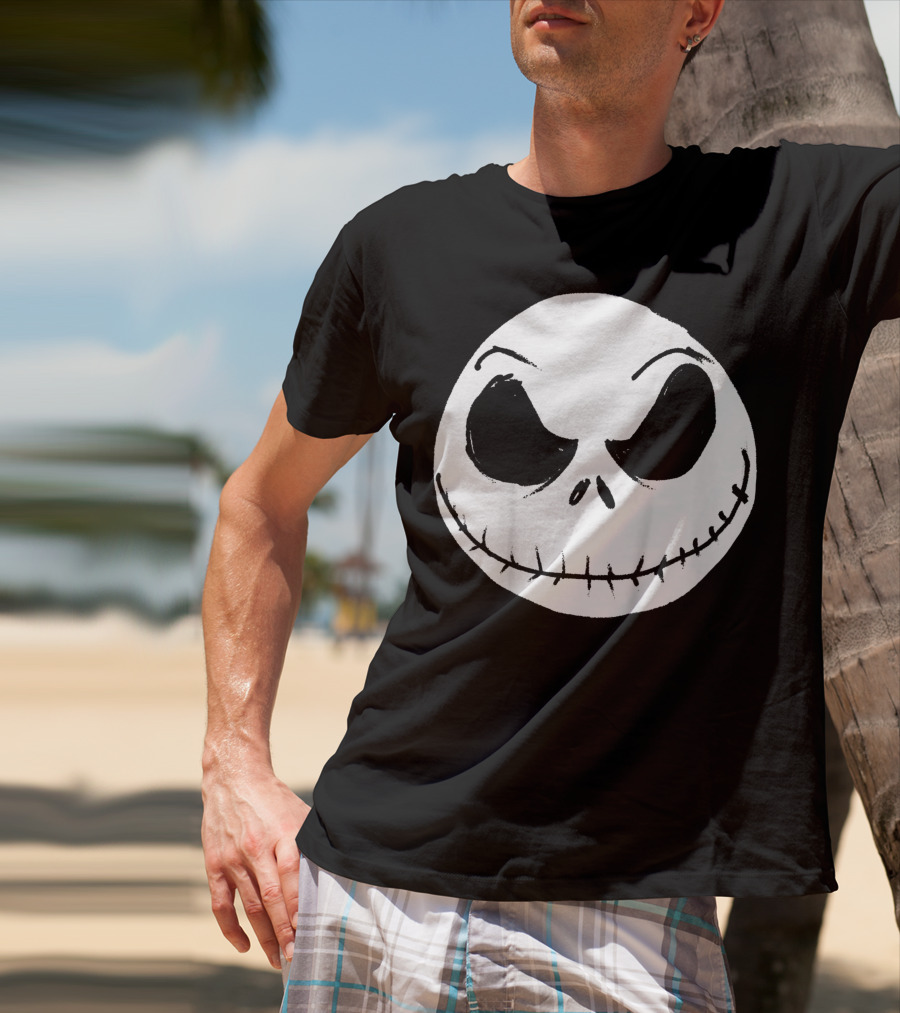 The Nightmare Before Christmas Jack Skellington Face Iconic Grinning Expression T-Shirt