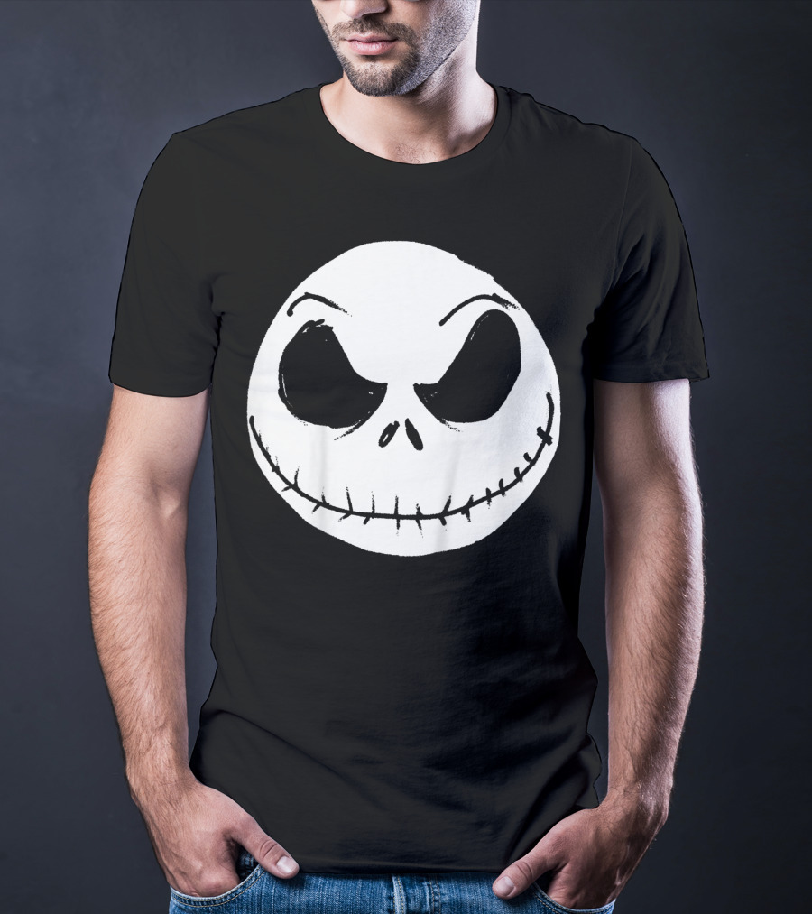 The Nightmare Before Christmas Jack Skellington Face Iconic Grinning Expression T-Shirt
