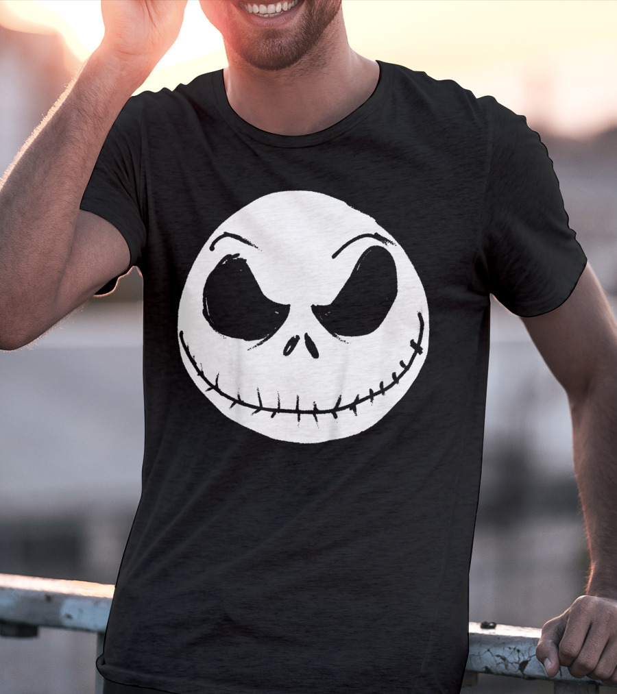 The Nightmare Before Christmas Jack Skellington Face Iconic Grinning Expression T-Shirt