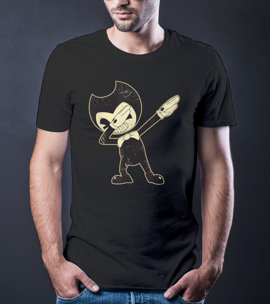 Bendy Dabbing Vintage Cartoon Style Figure With Bow Tie Iconic Pose T-Shirt