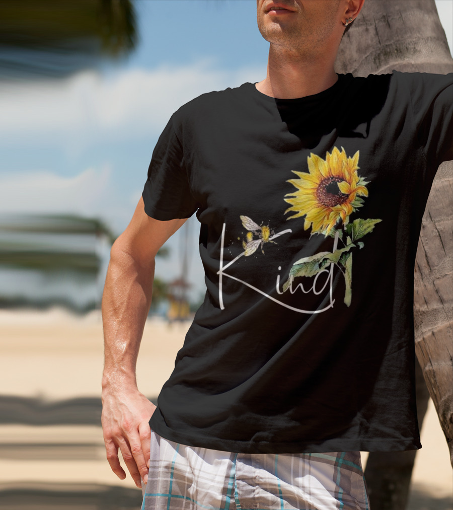 Kind Bee Sunflower Teacher T-Shirt