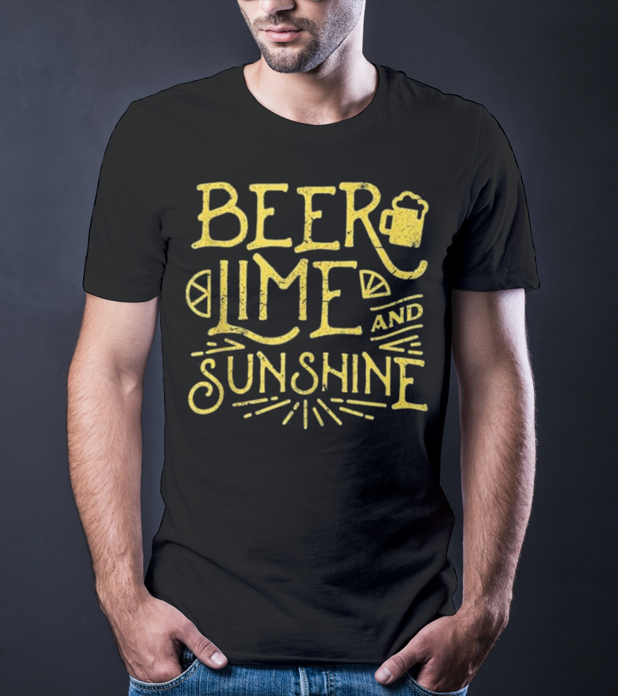 Beer Lime And Sunshine Funny Mexican Cinco Concept T-Shirt