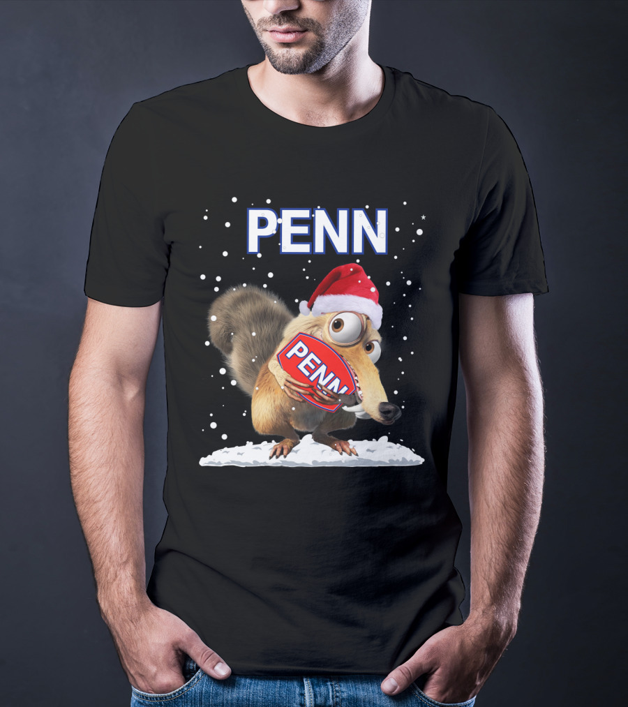 PENN Santa Hat Squirrel With Snowflakes T-Shirt