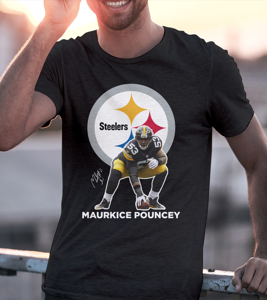 Steelers Maurkice Pouncey Number 53 Football Player Signature Steelers T-Shirt