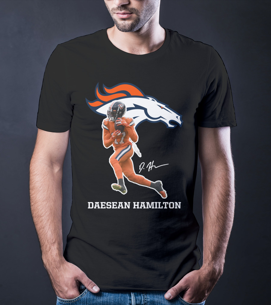 Daesean Hamilton Denver Football Broncos 17 Signature T-Shirt