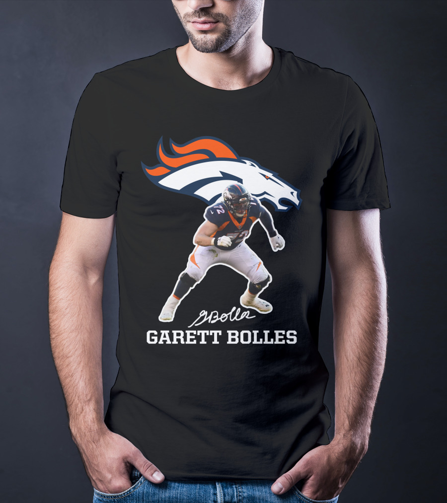 Denver Broncos Garett Bolles Signature Football Player T-Shirt
