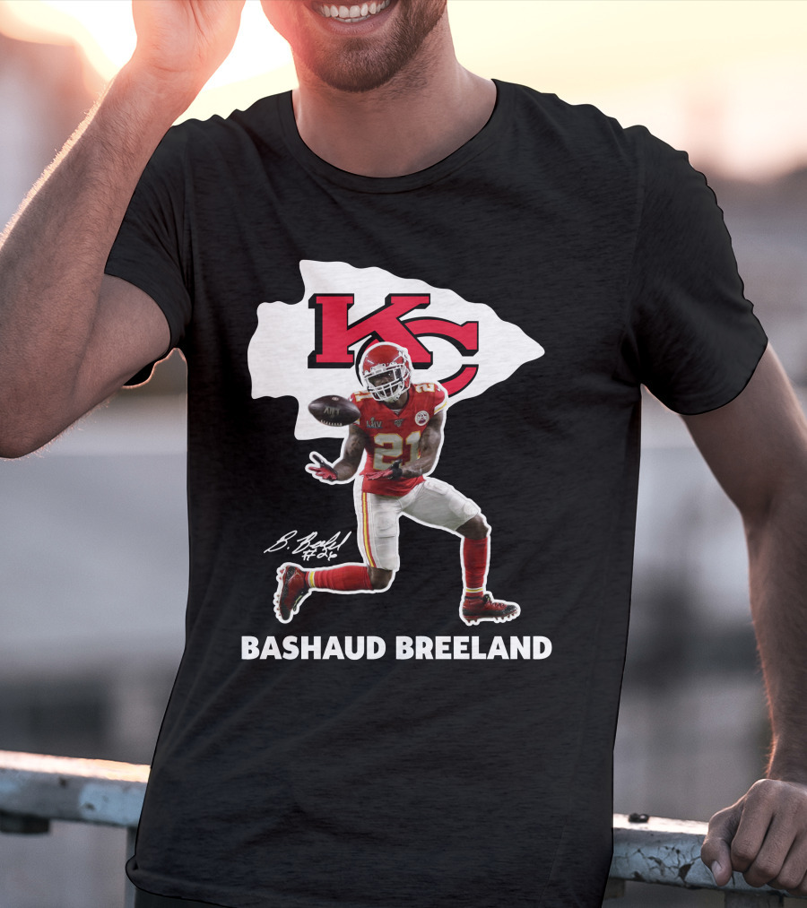 Bashaud Breland Kansas City Chiefs Super Bowl Liv 21 Kc Logo Signature T-Shirt