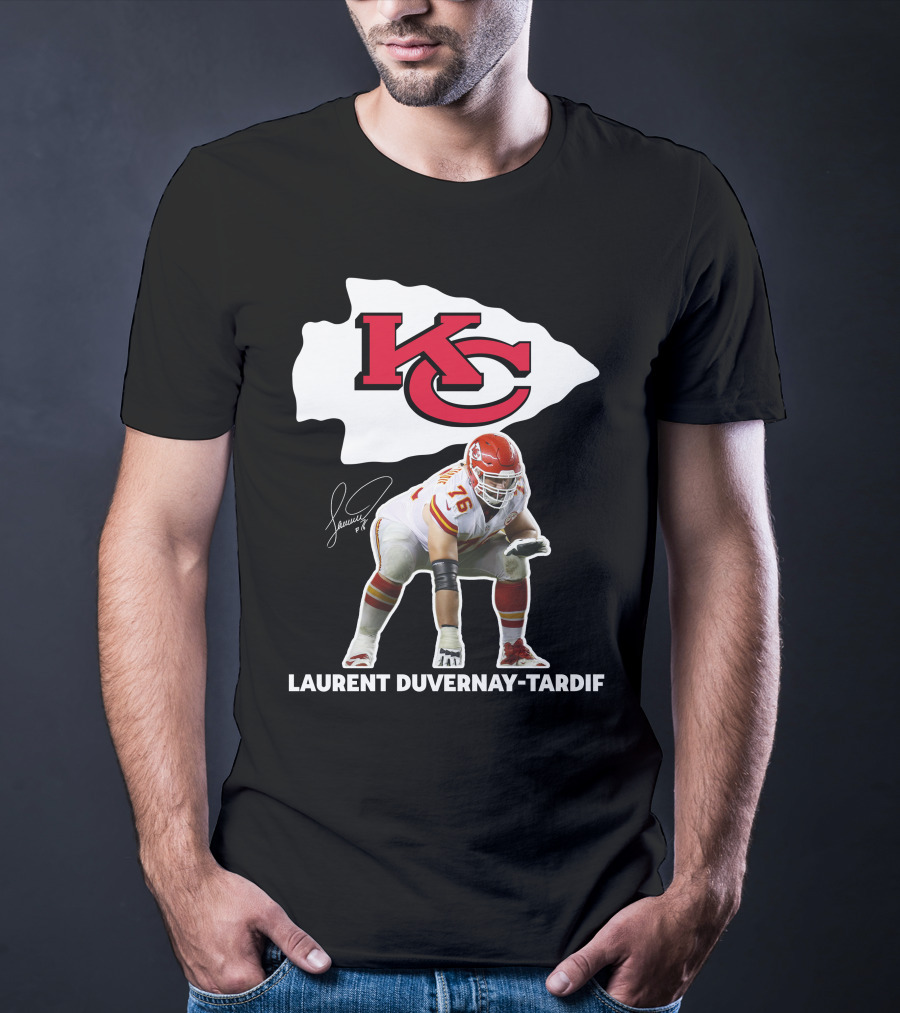 LAURENT DUVERNAY-TARDIF KC Football Player Signature Chiefs T-Shirt