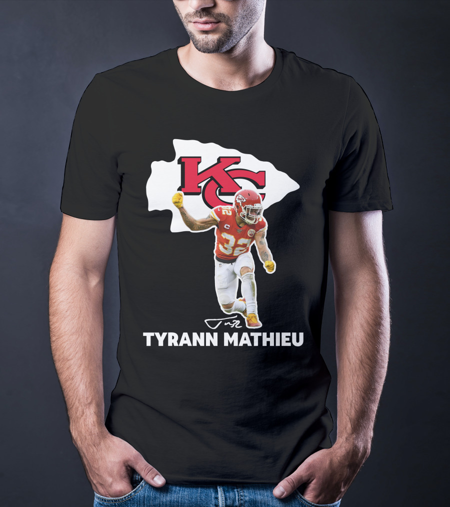 Tyrann Mathieu Kansas City Chiefs KC Football 32 Signature T-Shirt
